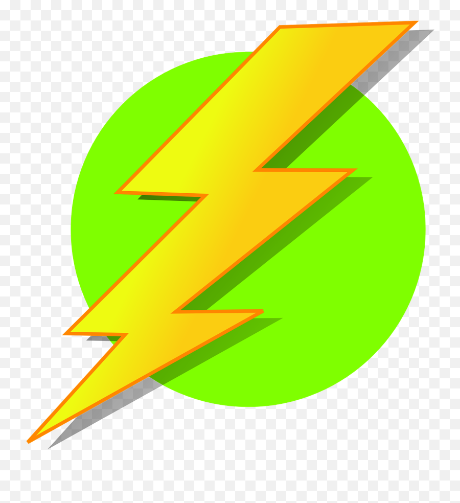 Yellow - Yellow Lightning Bolt With Green Background Clipart Png,Yellow Lightning Png