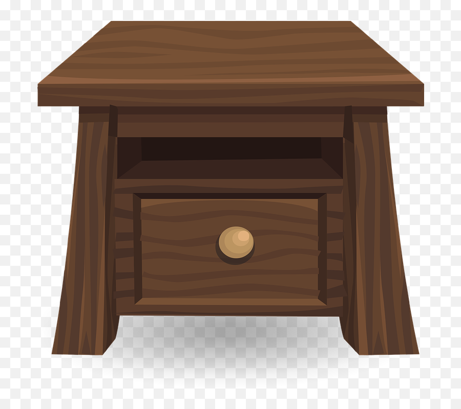 Night Table Bedside - Bedside Table Clipart Png,Wood Table Png