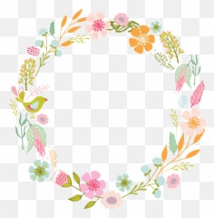 Flores En Acuarelas Marco O Bordes - Bordes De Flores Redondos Png,Flores Png