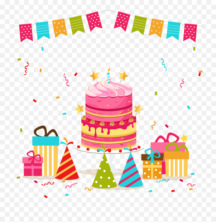 Birthday Cake Clip Art - Png Aniversario Bolo Desenho,Birthday Celebration Png