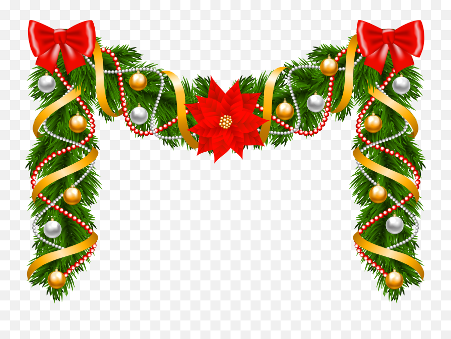 Png Christmas Garland Transparent U0026 Clipart Free - Christmas Decoration Clip Art Free,Christmas Wreath Png Transparent