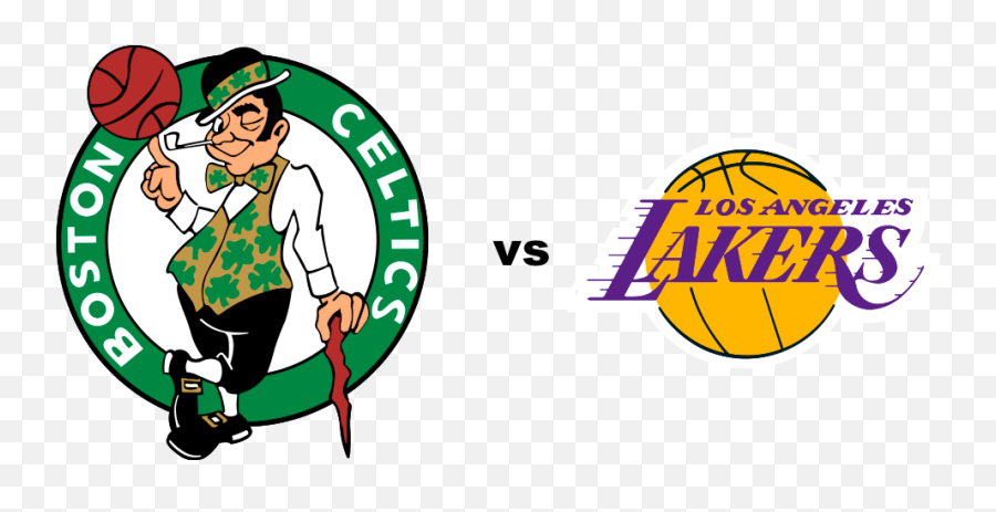 Nba Clip Celtics - Fathead Nba Logo Wall Decal Boston Lakers And Celtics Logo Png,All Nba Logos