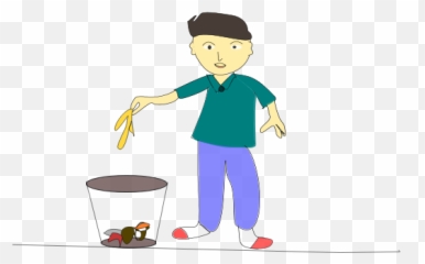 Guy Throwing Banana Peel Free Svg - Put Garbage In Dustbin png