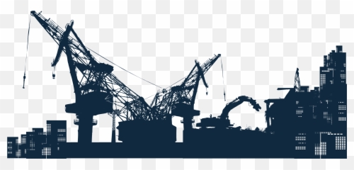 Heavy City Silhouette Construction Site - Png