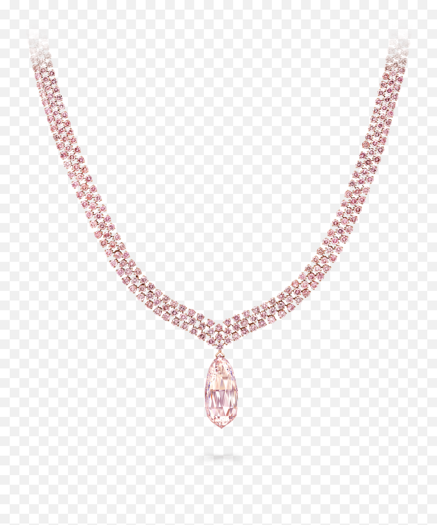 Download Hd Pink Diamond Necklace 57 94 Cts Graff In - Necklace Png,Pink Diamond Png