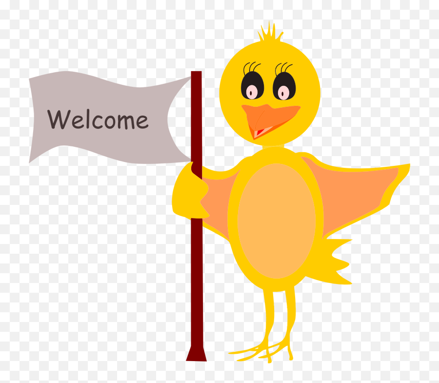 Png Cartoon Bird With Welcome Sign - Cartoon Welcome Images Hd,Cartoon Bird Png
