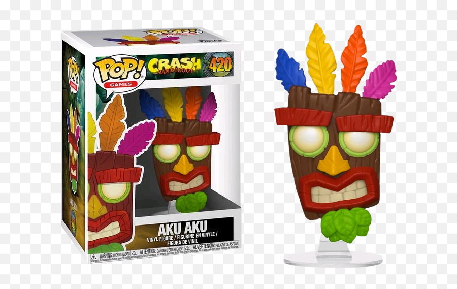 Crash Bandicoot - Aku Aku Pop Vinyl Figure Crash Bandicoot With Aku Aku Png,Crash Bandicoot Png