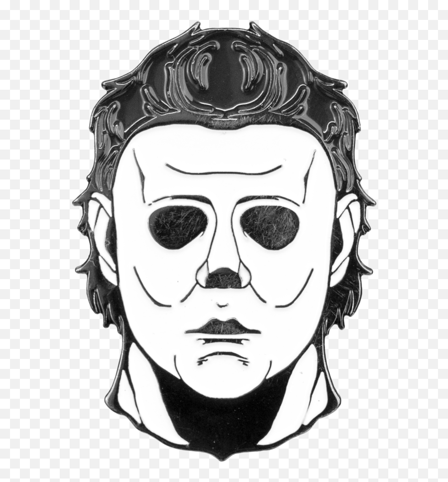 Download Latex Mask Enamel Pin - Michael Myers Mask Art Draw Michael Myers Head Png,Michael Myers Png