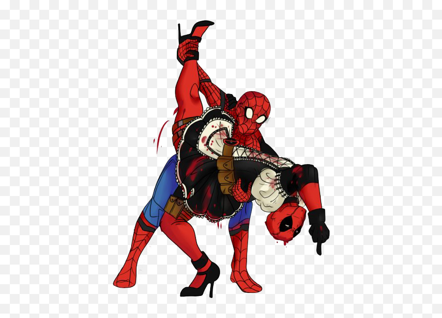 Spiderman And Deadpool Png Clipart Mart - Deadpool And Spiderman Kiss,Deadpool Transparent