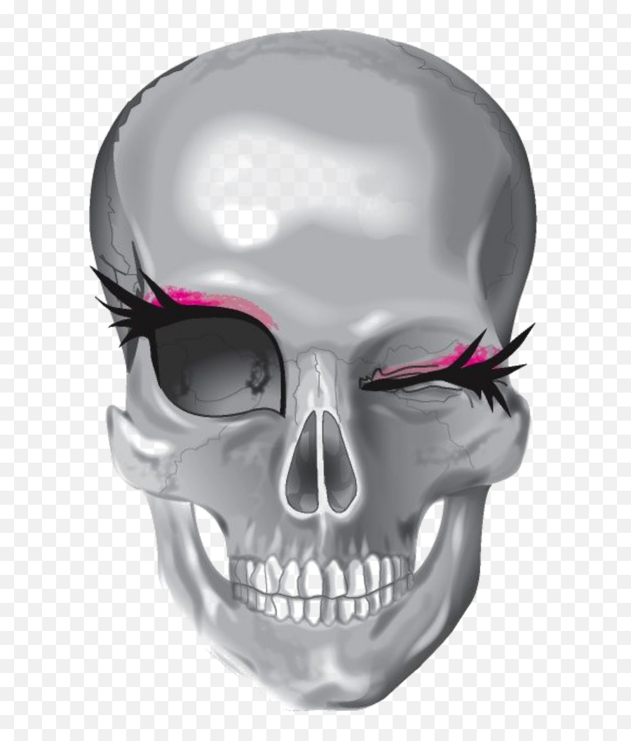 Female Skull Png - Art Skull Female Lashes Stickers Sugar Skull With Lashes,Skull Face Png