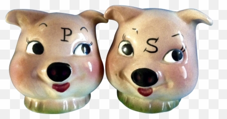 Vintage De Forest California Pottery Large Pig Head Salt - Pig Salt And Pepper Shakers Vintage Png,Salt Shaker Png