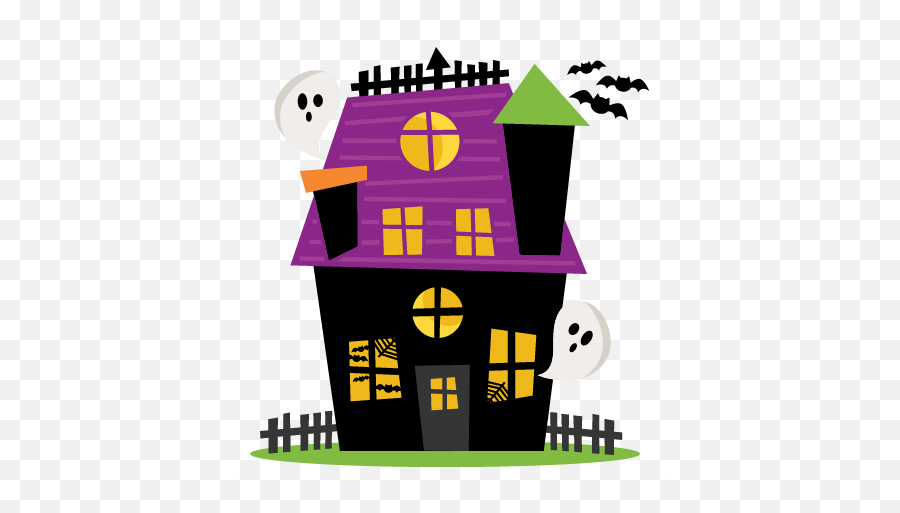 Haunted House Svg Scrapbook Cut File Cute Clipart Files For - Cute Halloween Haunted House Clipart Png,Haunted House Png