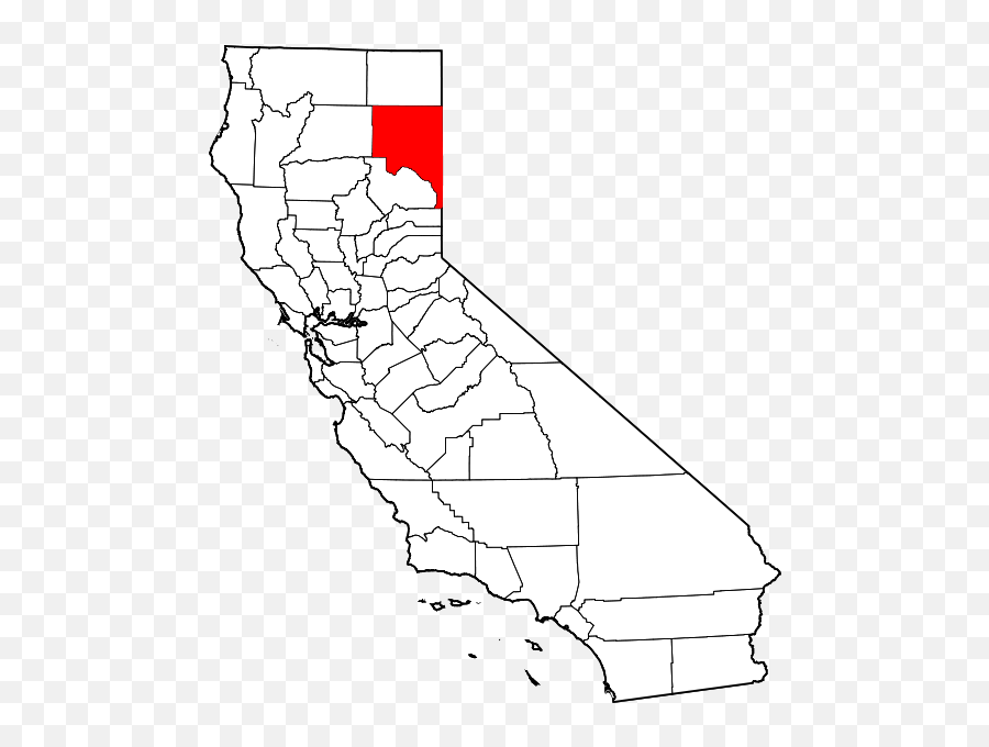 Lassen County - Fresno On California Map Png,California Map Png