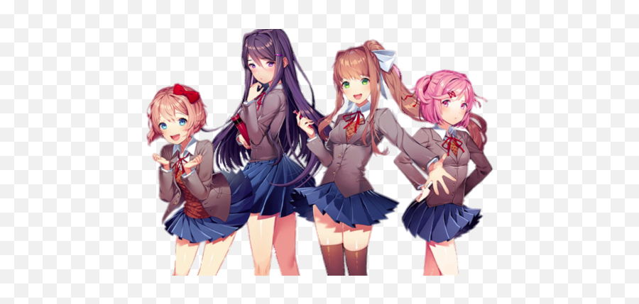 Check Out This Transparent Doki Literature Club Four - Doki Doki Literature Club Png,Anime Hair Transparent