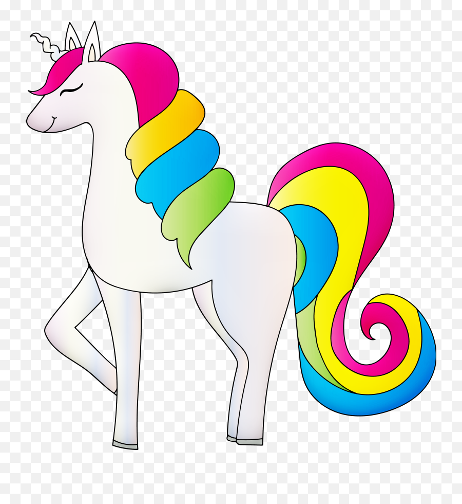 Colorful Rainbow Unicorn - Unicornio Png,Rainbow Unicorn Png