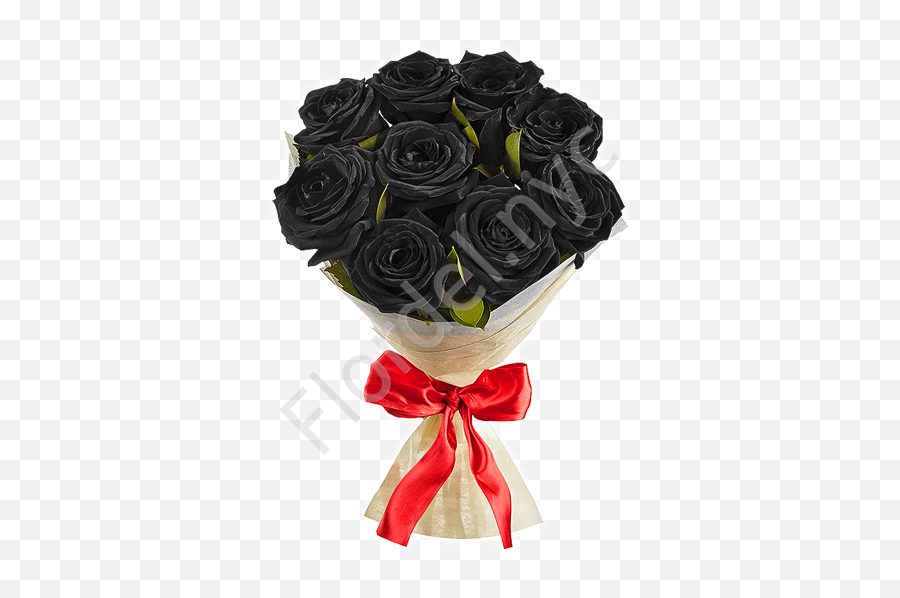 Black Roses With Red Bow Delivery In Nyc By Flordel - Lovely Png,Red Bow Transparent