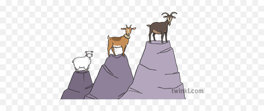 3 Goats Illustration - Twinkl Cartoon Png,Goats Png