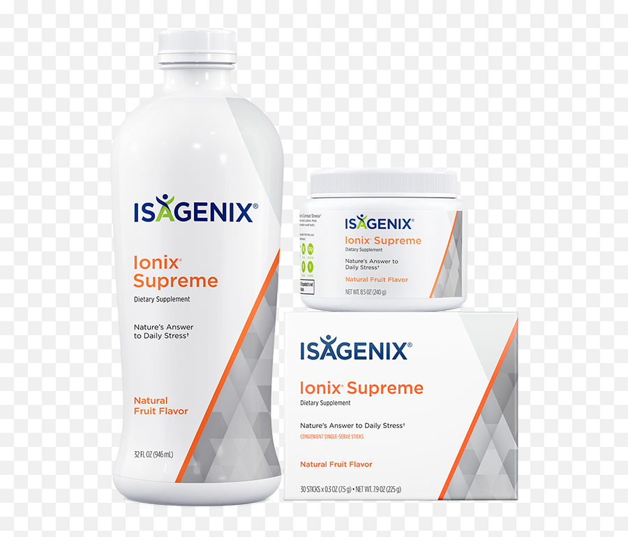 Ionix Supreme - Stress Relief With Adaptogens Isagenix Plastic Bottle Png,Supreme Logo Transparent Background