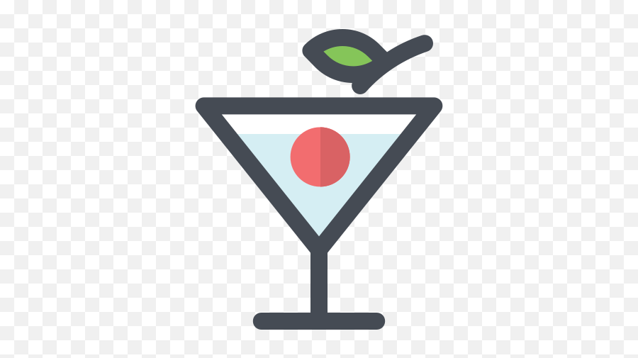 Cocktail Icon In Pastel Style - Martini Glass Cartoon Png,Martini Icon Png