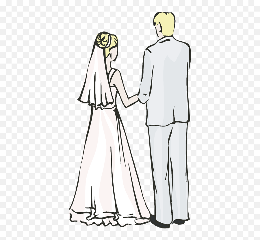 Download Back Of Bride And Groom - Full Size Png Image Pngkit Bridal And Groom Clipart Transparent,Groom Png