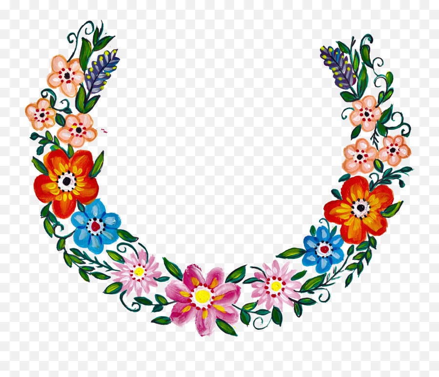 4 Flower Wreath Painting Png Transparent Onlygfxcom - Flower Wreath Png,Painting Png