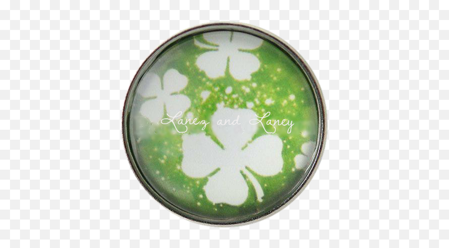 Download Shamrock Glass Dome Lg Snap - Fourleaf Clover Png Circle,Four Leaf Clover Transparent Background