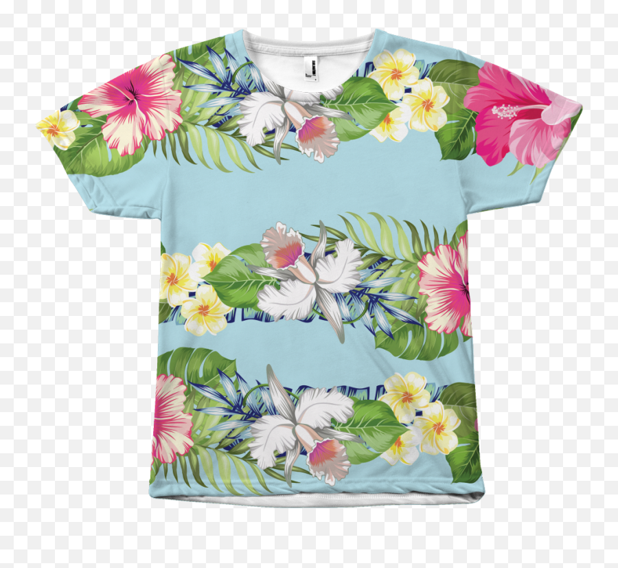Hibiscus Lei Aloha Hawaiian T Shirt - Floral Shirt Transparent Background Png,Hawaiian Shirt Png