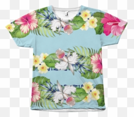 Hibiscus Lei Aloha Hawaiian T Shirt - Floral Shirt Transparent Background Png,Hawaiian Shirt Png