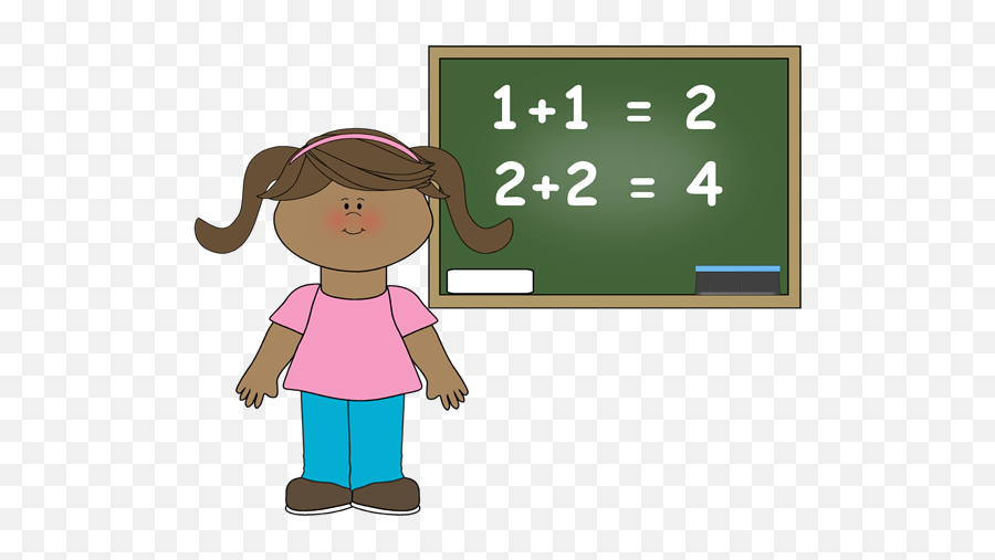 Girl Working - Kid Math Clip Art Png,Math Clipart Png