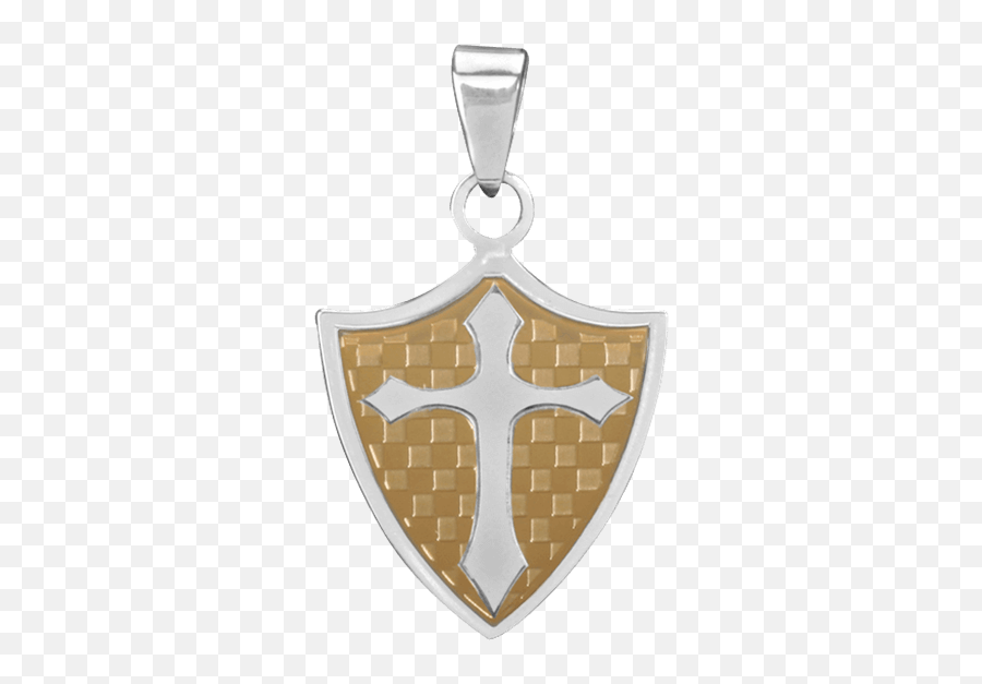 Golden Shield Cross Pendant - Gold Full Size Png Download Pendant,Gold Shield Png