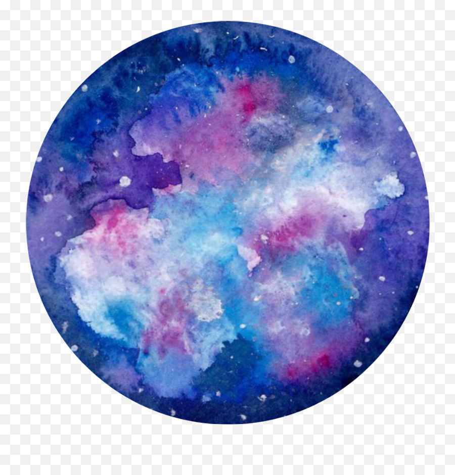 Pink Blue Purple Watercolor Stars Circle - Watercolor Painting Png,Watercolor Circle Png