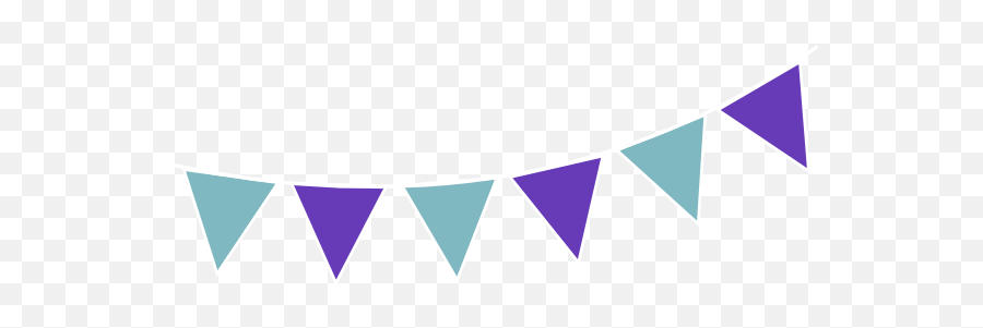 Deep Purple Bunting Clip Art - Blue And Purple Bunting Png,Bunting Png