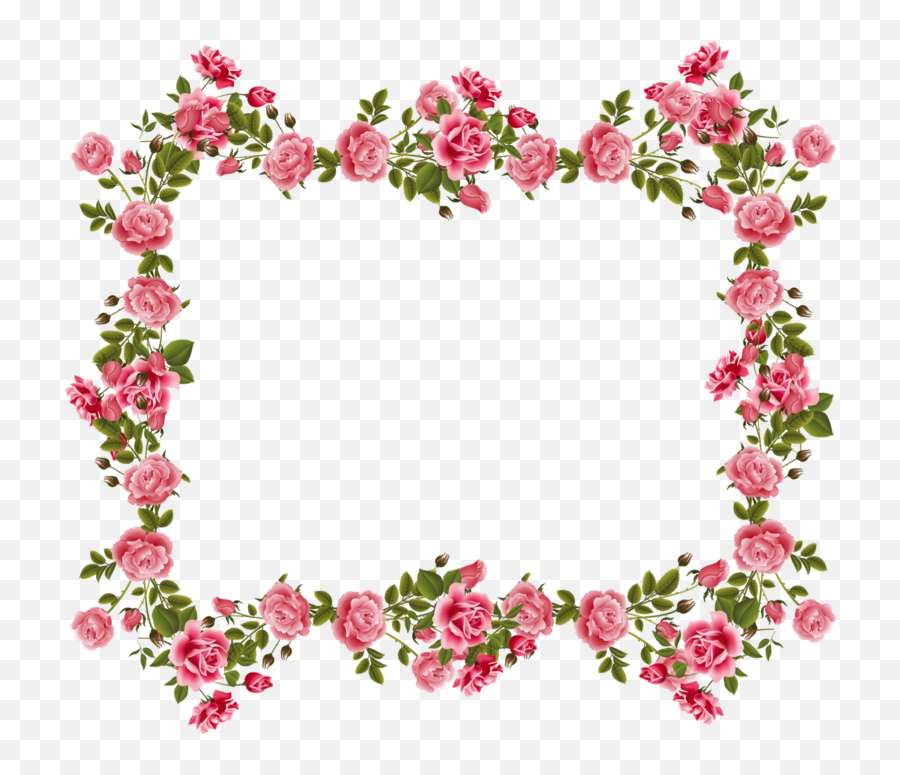 Romantic Pink Flower Border Png Image - Happy Mothers Day Cat,Pink Flower Border Png