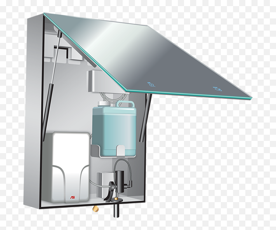 Velare Btm System - Stainless Steel Cabinet With Frameless Soap Dispenser Png,Hand Mirror Png
