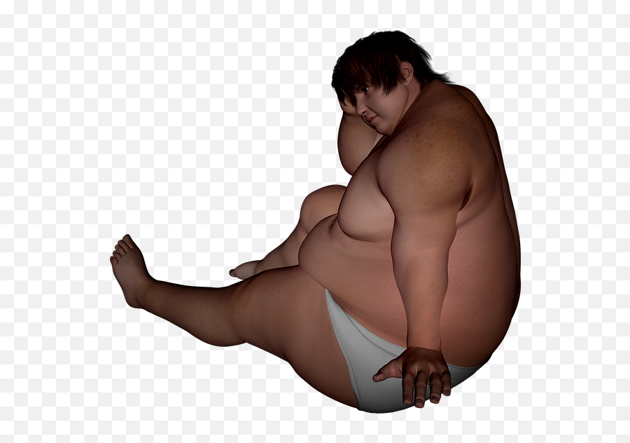 Sad fat man