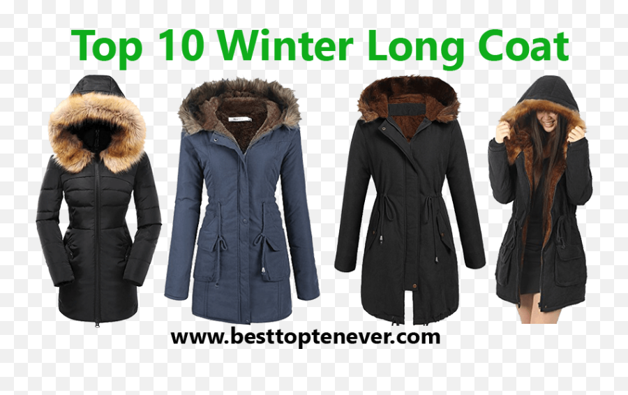 Best Top 10 Winter Long Coat For Women - Fur Clothing Png,Trench Coat Png