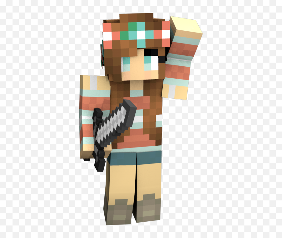 Download Hd Bow Minecraft Girl Skin - Minecraft Avatar Minecraft Skin Der Winkt Png,Minecraft Bow Png