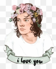 Report Abuse - Harry Styles With Flower Crown Png,Harry Styles Png