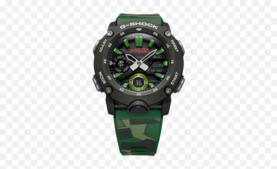 G - Shock Gorillaz X Gshock Ga2000gz3a Menu0027s Watch Green Gorillaz X G Shock Ga2000gz 3a Png,Gorillaz Transparent
