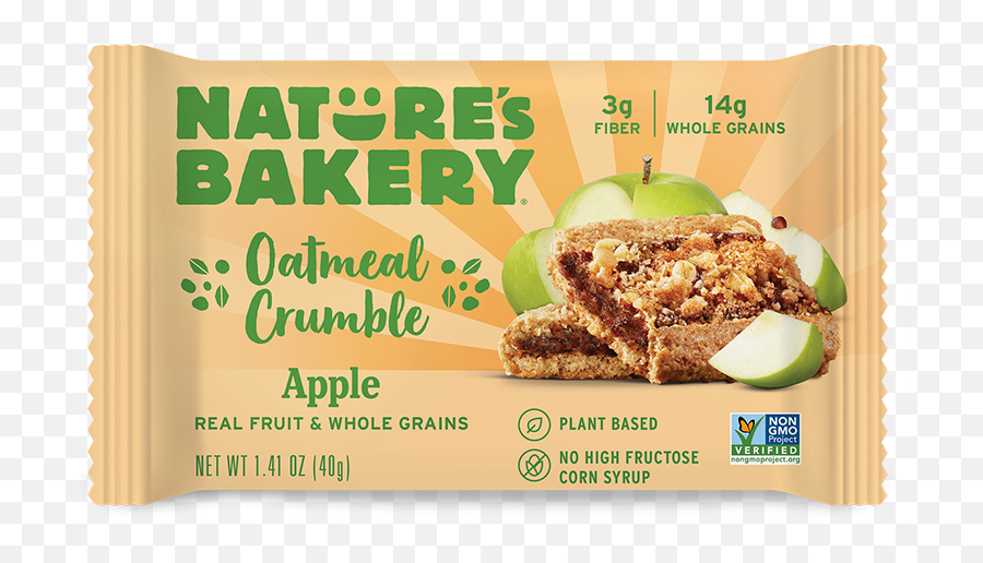 Oatmeal Crumble Bars Apple - Natureu0027s Bakery Natures Bakery Apple Crumble Png,Apple Outline Png