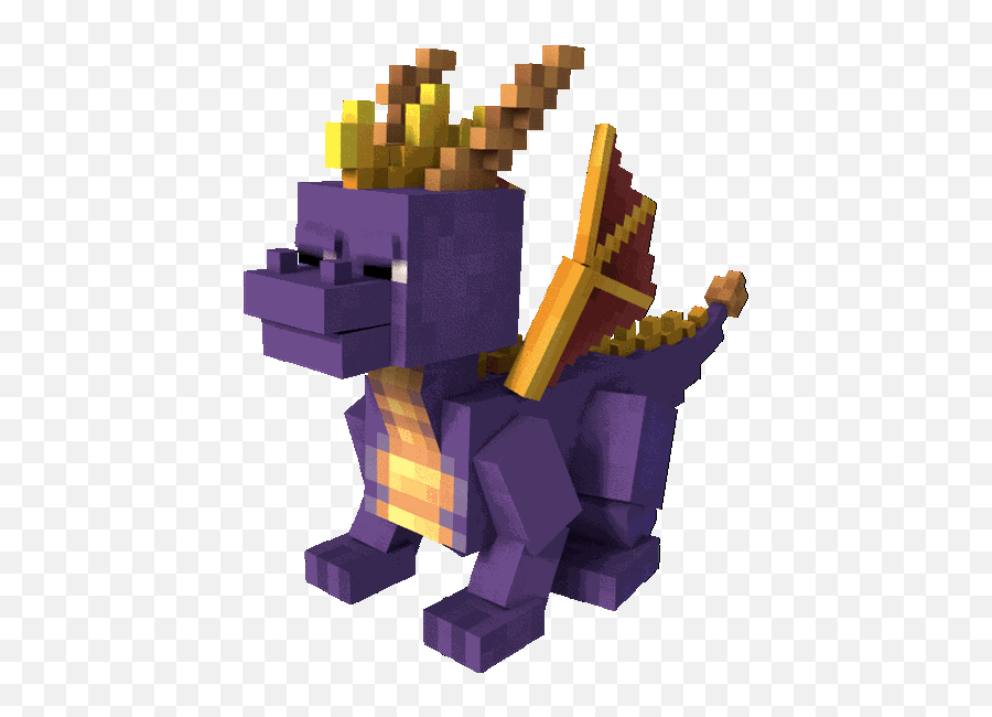 Minecraft Spyro The Dragon And Cynder - Animated Minecraft Gif Transparent Png,Spyro Transparent