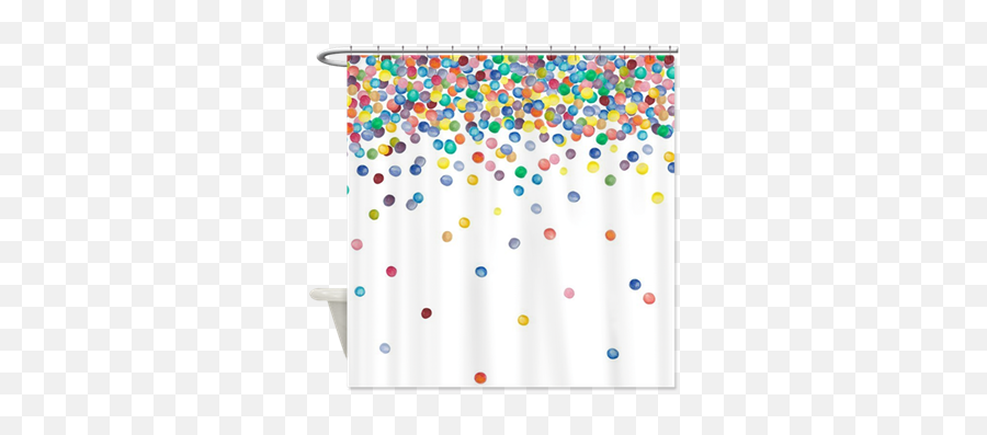 Colorful Falling Watercolor Confetti Dots Shower Curtains - Shower Curtain Png,Confetti Falling Png