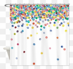 Colorful Falling Watercolor Confetti Dots Shower Curtains - png
