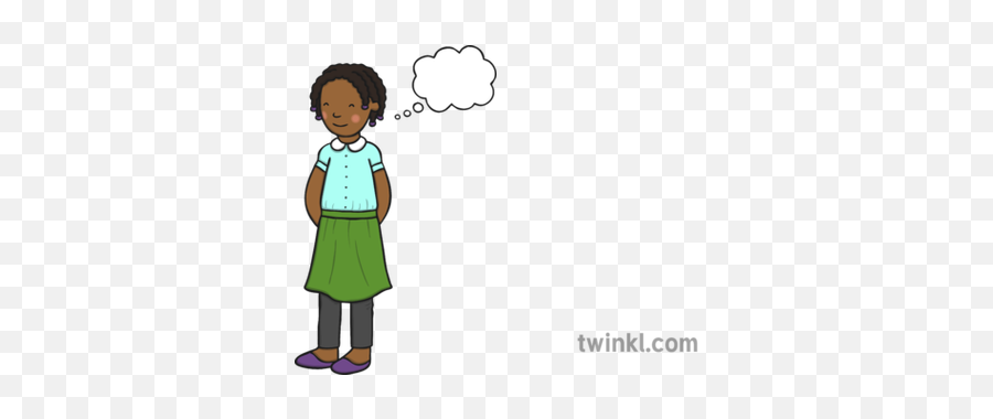 Girl With Thought Bubble Illustration - Twinkl Single Sunflower Png Transparent,Thought Bubble Png