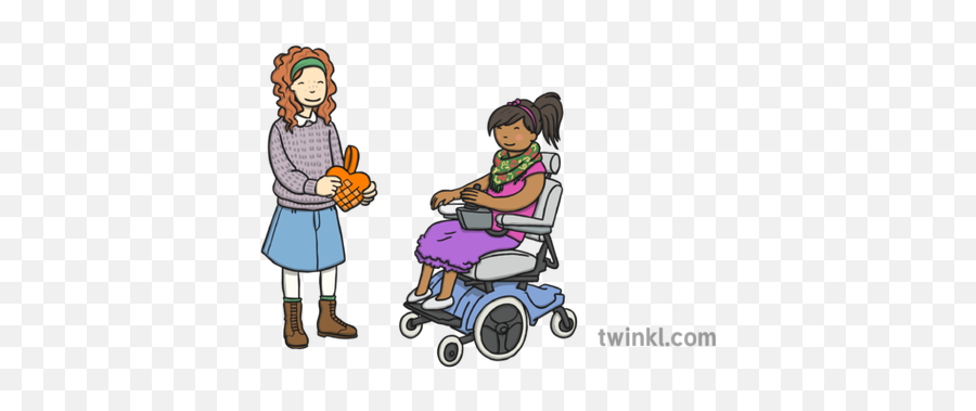 Girl Giving Gift Illustration - Twinkl Png,Gift Png