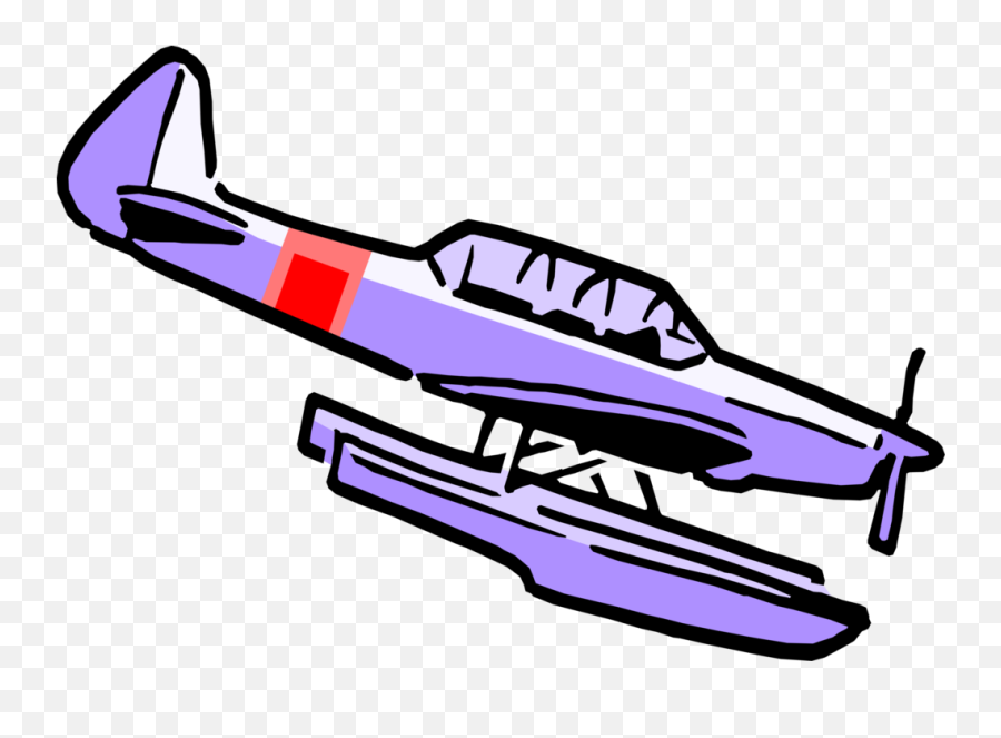 Vector Illustration Of Floatplane Or - Seaplane Cartoon Transparent Background Png,Icon Seaplane