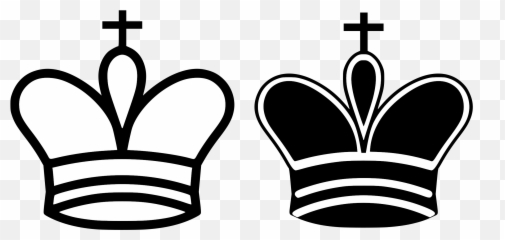 Chess King Meeple Black White Png - Transparent Bg