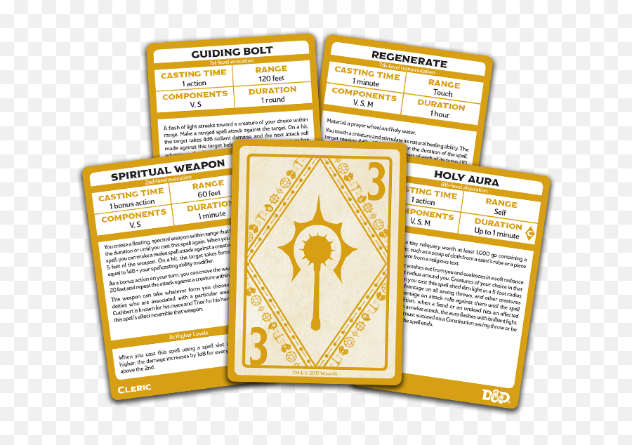 Du0026d Cleric Spellbook Cards 5th Edition Dungeons U0026 Dragons - Cleric Spellbook Cards Png,Cleric Icon