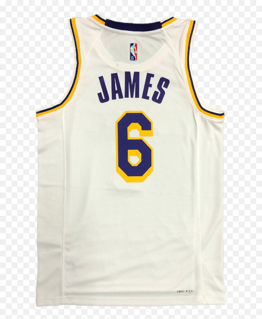 Los Angeles Lakers Lebron James 6 Nike White Diamond Swingman Nba Jersey - Icon Edition Los Angeles Lakers Sleeveless Png,Nba Icon