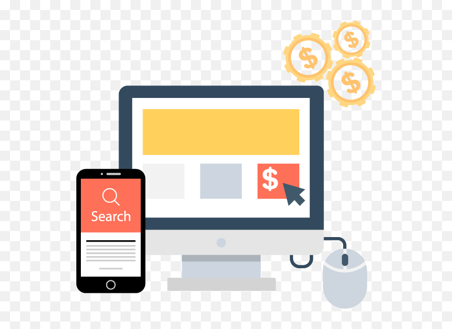 Paid Search Icon Png Yellow - Payperclick Transparent Pay Per Click,Search Icon With Transparent Background